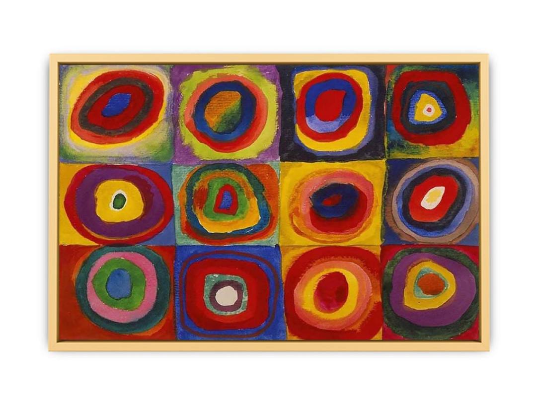 Squares with Concentric Rings Streched canvas