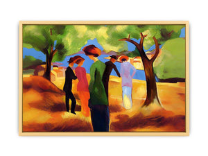 Lady in green jacket  by August Macke Painting