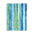 Abstract blue green vertical watercolor stripes wall art canvas, calming coastal modern minimalist painting for living room decor