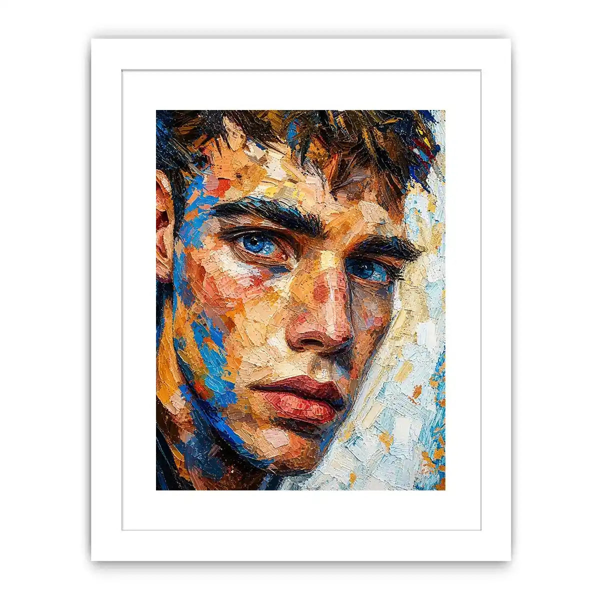 textured abstract portrait wall art modern face painting expressive canvas contemporary decor USA global