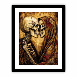 gothic skull lovers vintage wall art skeleton couple romantic dark canvas antique aesthetic decor USA global
