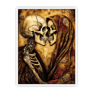 gothic skull lovers vintage wall art skeleton couple romantic dark canvas antique aesthetic decor USA global