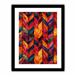 Colorful geometric chevron pattern watercolor abstract modern wall art design
