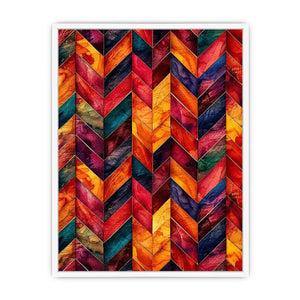 Colorful geometric chevron pattern watercolor abstract modern wall art design