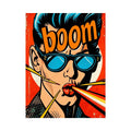 Retro pop art man with sunglasses boom comic style bold wall art canvas
