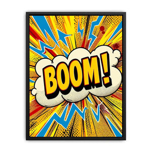 Comic style boom explosion pop art colorful modern wall art canvas print