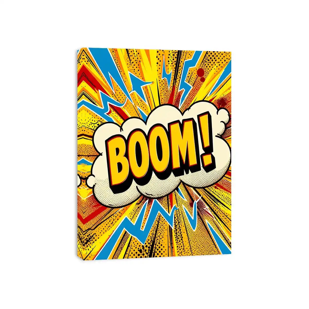 Comic style boom explosion pop art colorful modern wall art canvas print