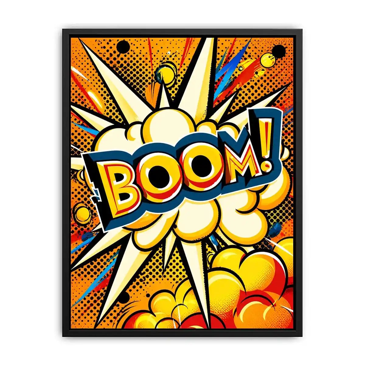 Pop art boom explosion comic style vibrant colorful wall art canvas print