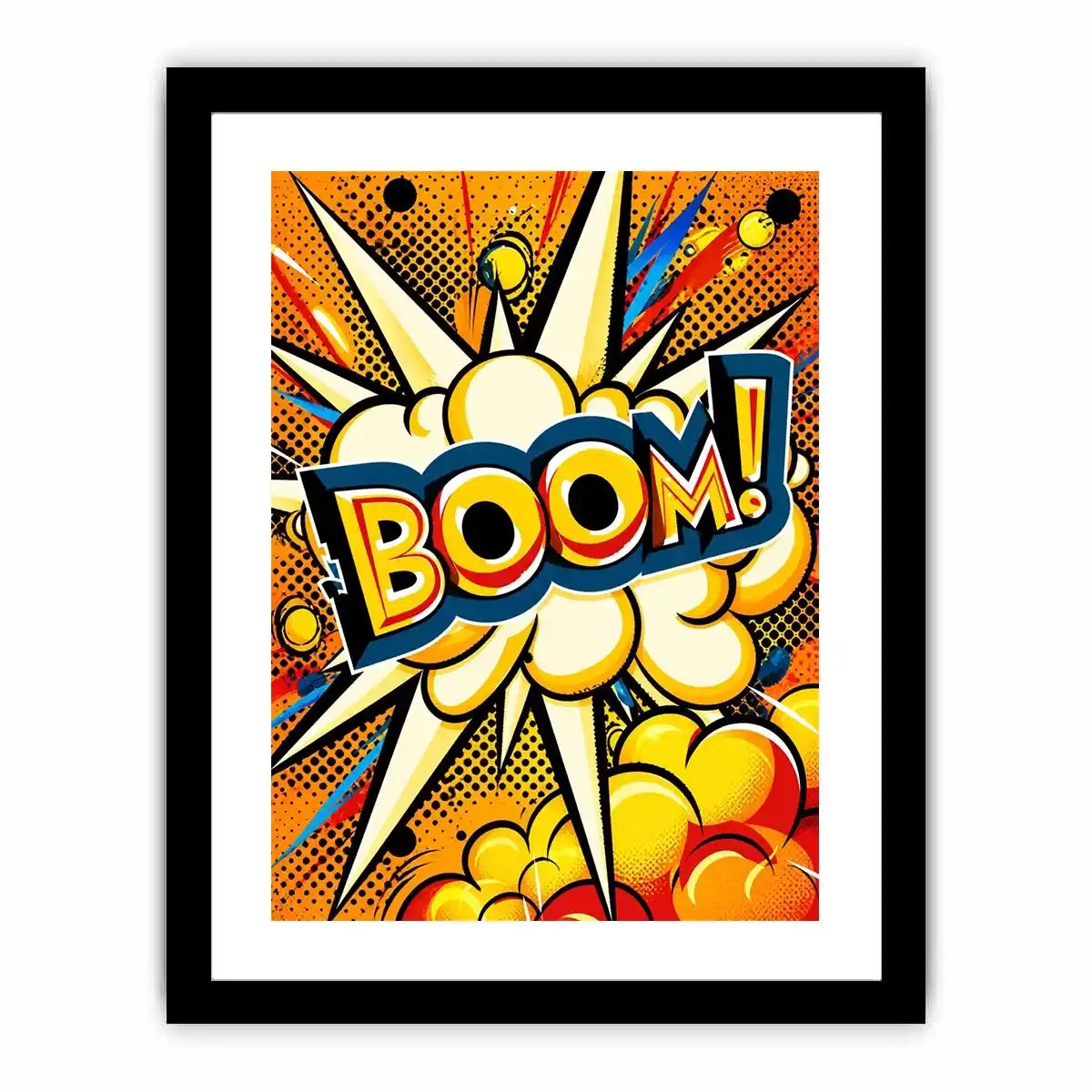 Pop art boom explosion comic style vibrant colorful wall art canvas print