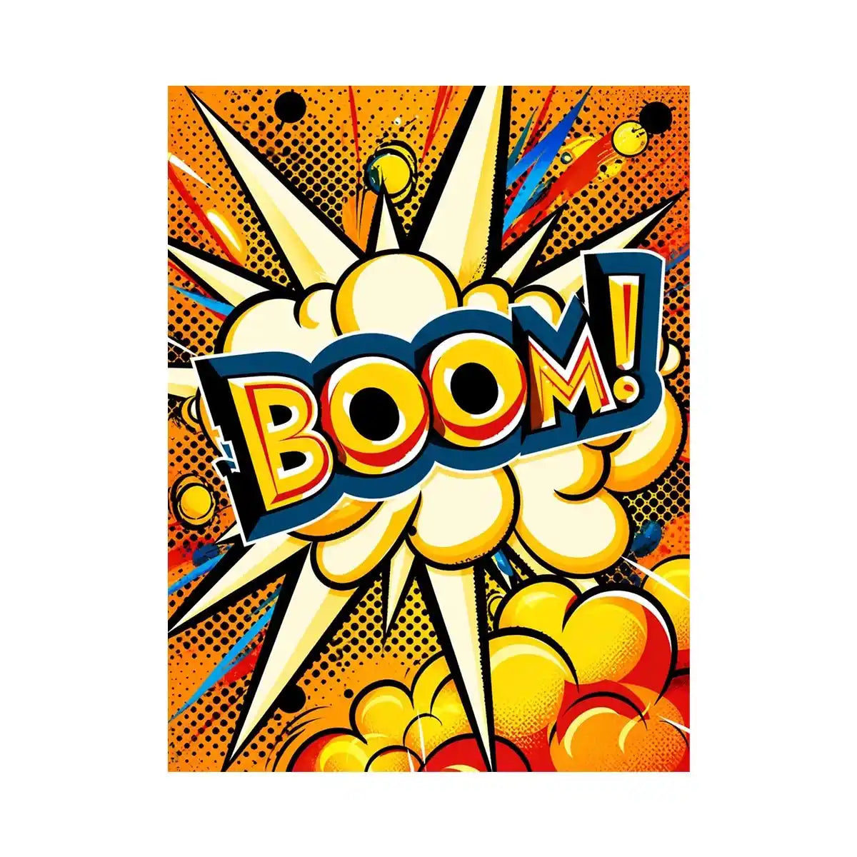 Pop art boom explosion comic style vibrant colorful wall art canvas print
