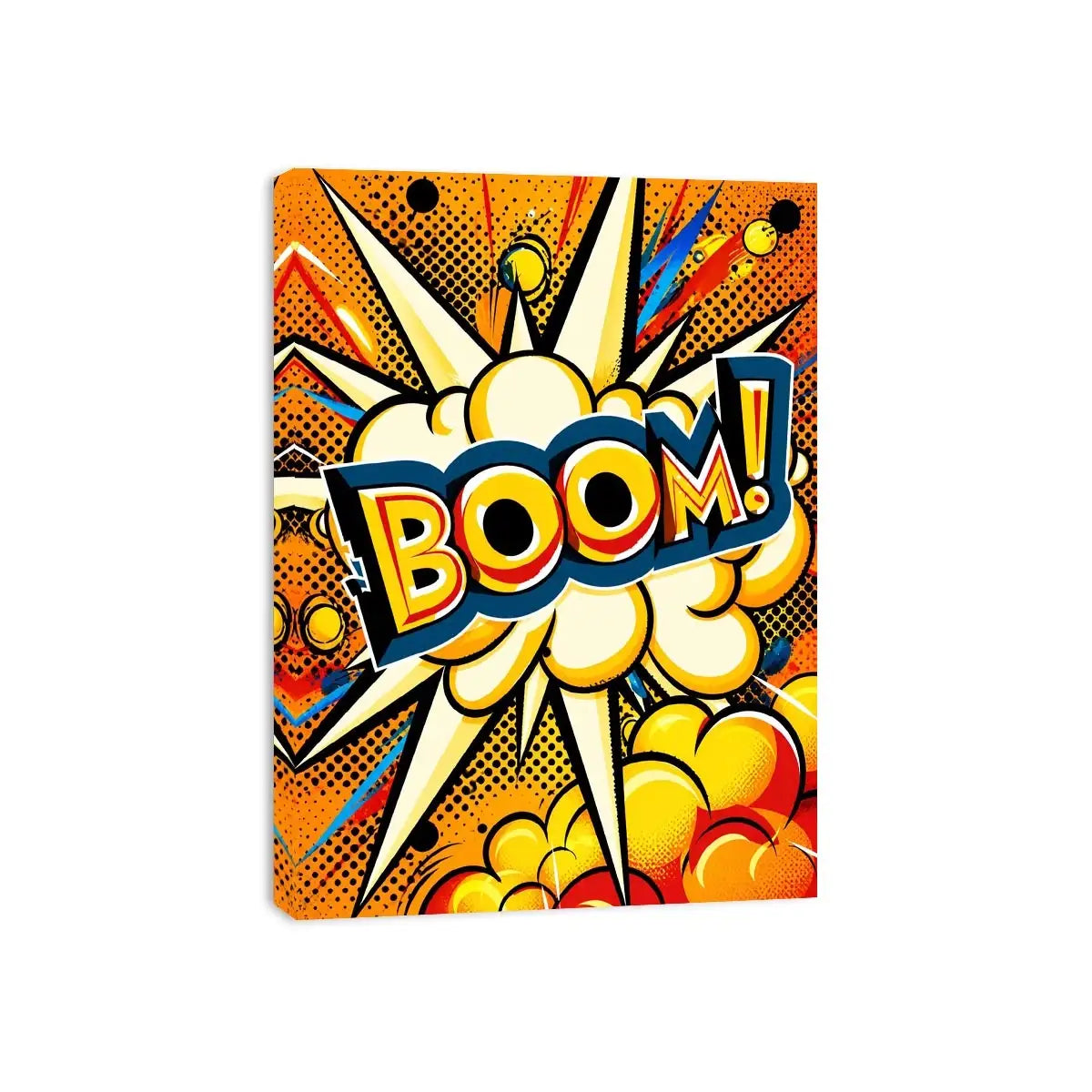 Pop art boom explosion comic style vibrant colorful wall art canvas print