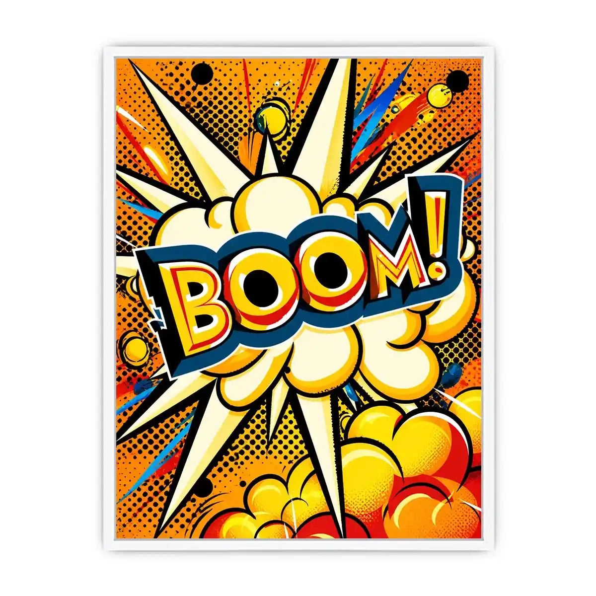 Pop art boom explosion comic style vibrant colorful wall art canvas print