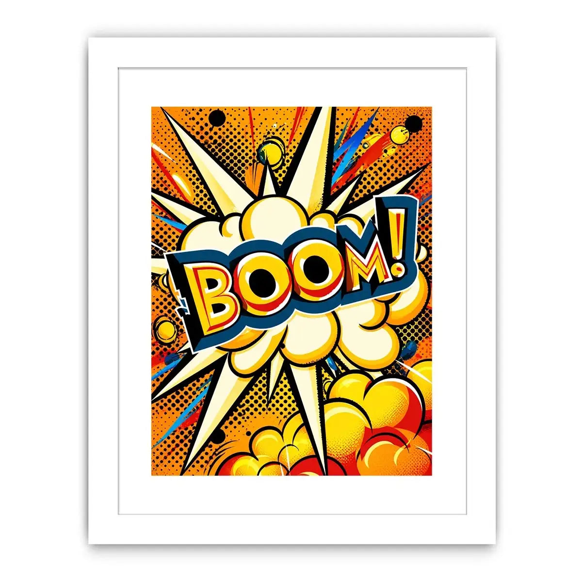Pop art boom explosion comic style vibrant colorful wall art canvas print