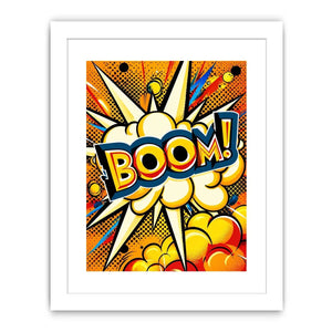 Pop art boom explosion comic style vibrant colorful wall art canvas print