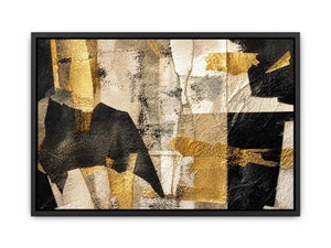 abstract gold black textured modern luxury wall art neutral canvas decor