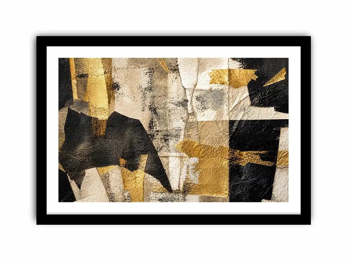 abstract gold black textured modern luxury wall art neutral canvas decor