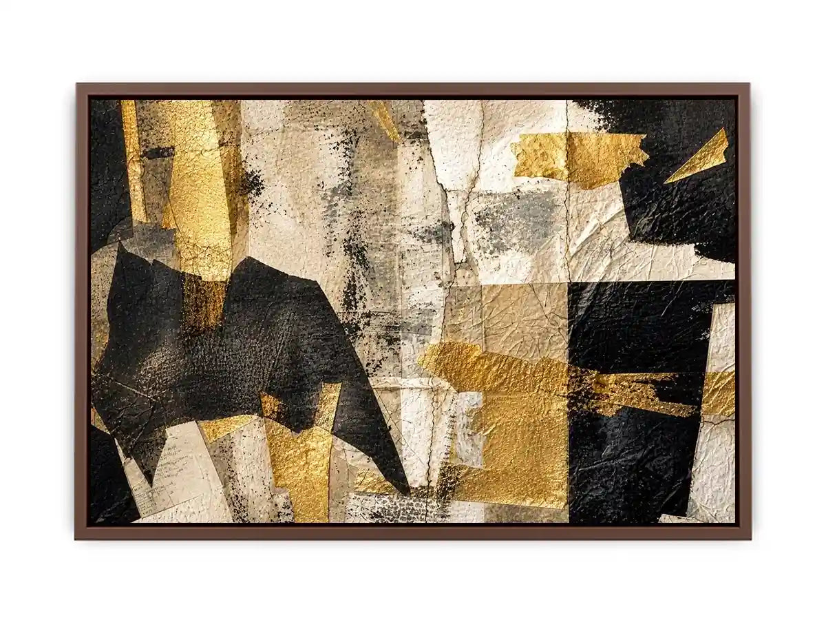 abstract gold black textured modern luxury wall art neutral canvas decor