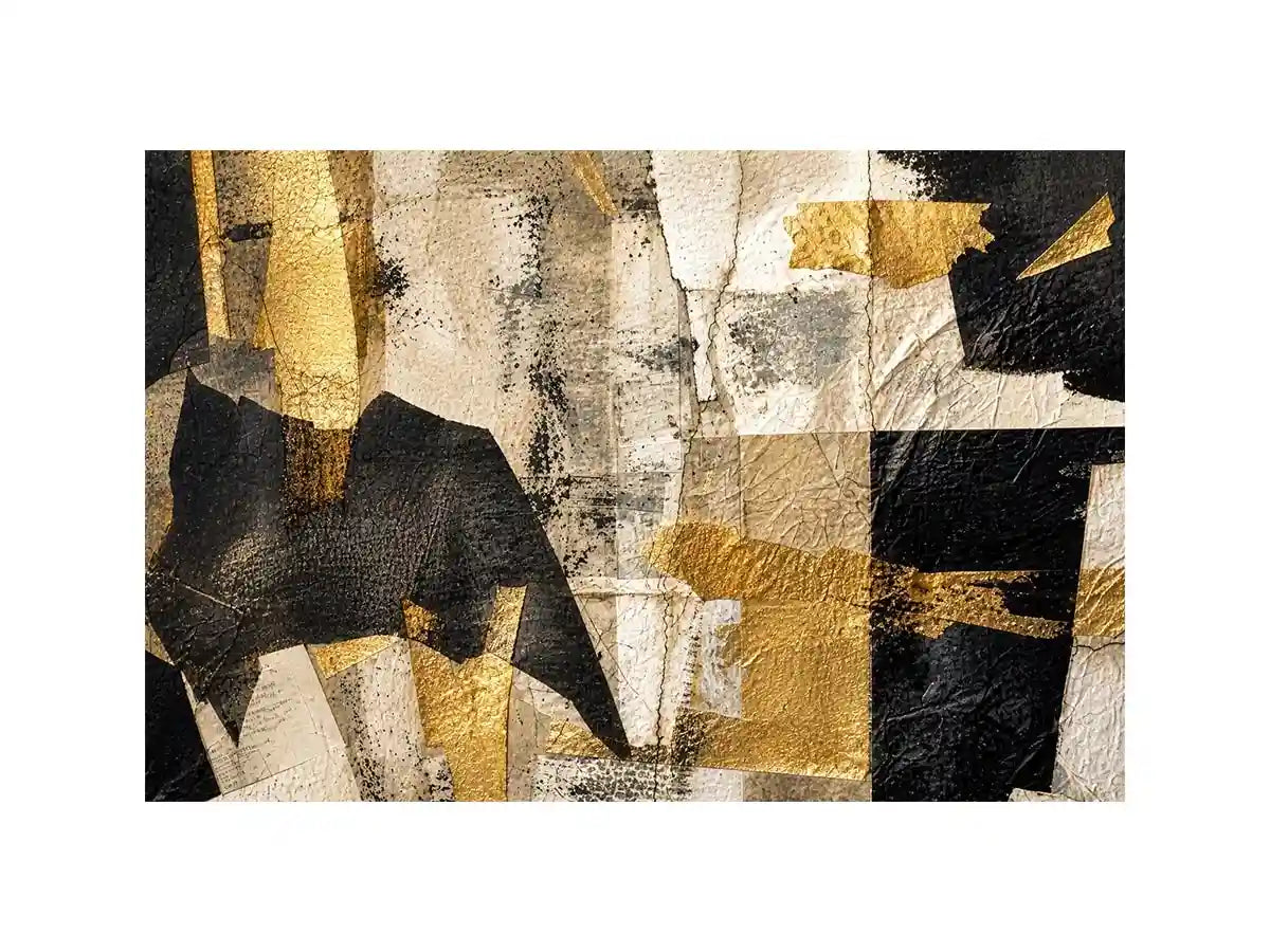 abstract gold black textured modern luxury wall art neutral canvas decor