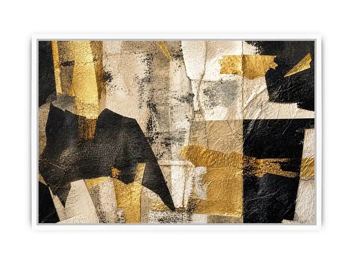 abstract gold black textured modern luxury wall art neutral canvas decor