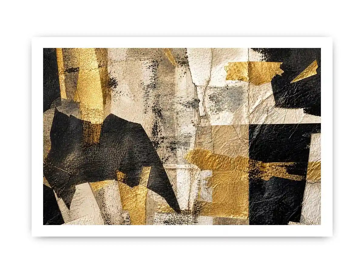 abstract gold black textured modern luxury wall art neutral canvas decor