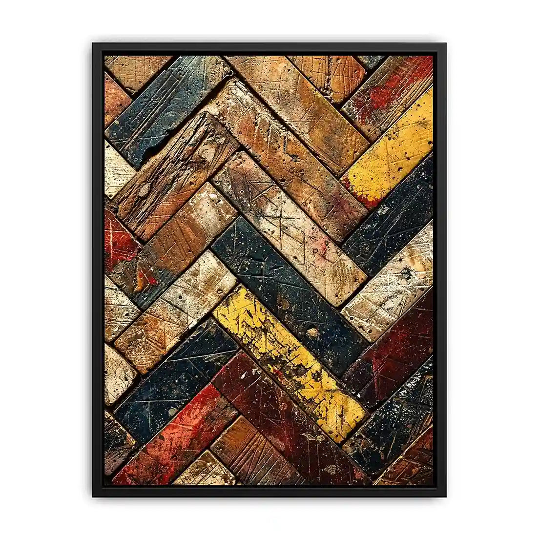 rustic wood herringbone textured modern wall art earthy abstract canvas decor