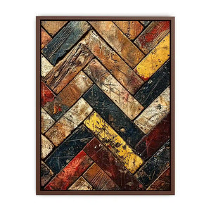 rustic wood herringbone textured modern wall art earthy abstract canvas decor