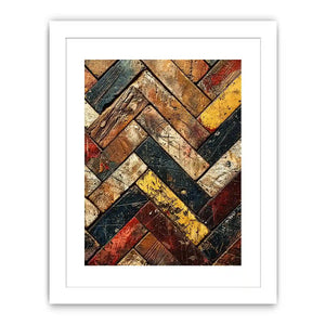 rustic wood herringbone textured modern wall art earthy abstract canvas decor