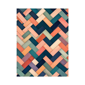 abstract geometric pastel pattern modern wall art coral teal canvas decor
