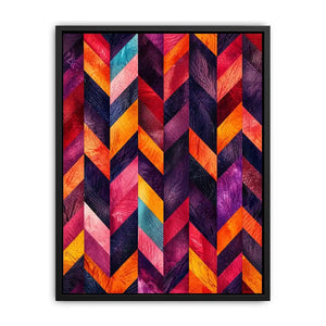 abstract chevron colorful modern wall art magenta orange geometric canvas decor