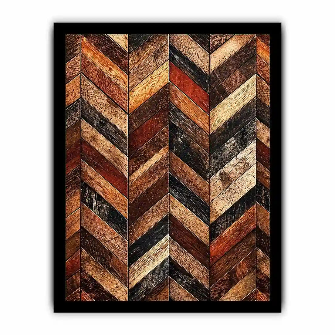 rustic wood chevron pattern farmhouse wall art textured wooden canvas decor