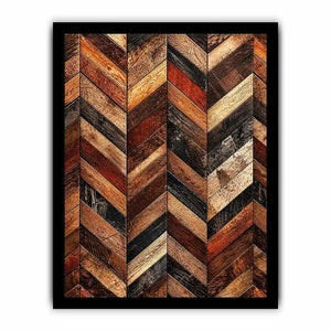 rustic wood chevron pattern farmhouse wall art textured wooden canvas decor