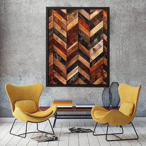 rustic wood chevron pattern farmhouse wall art textured wooden canvas decor
