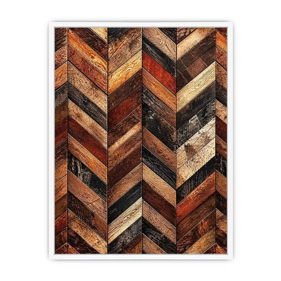rustic wood chevron pattern farmhouse wall art textured wooden canvas decor