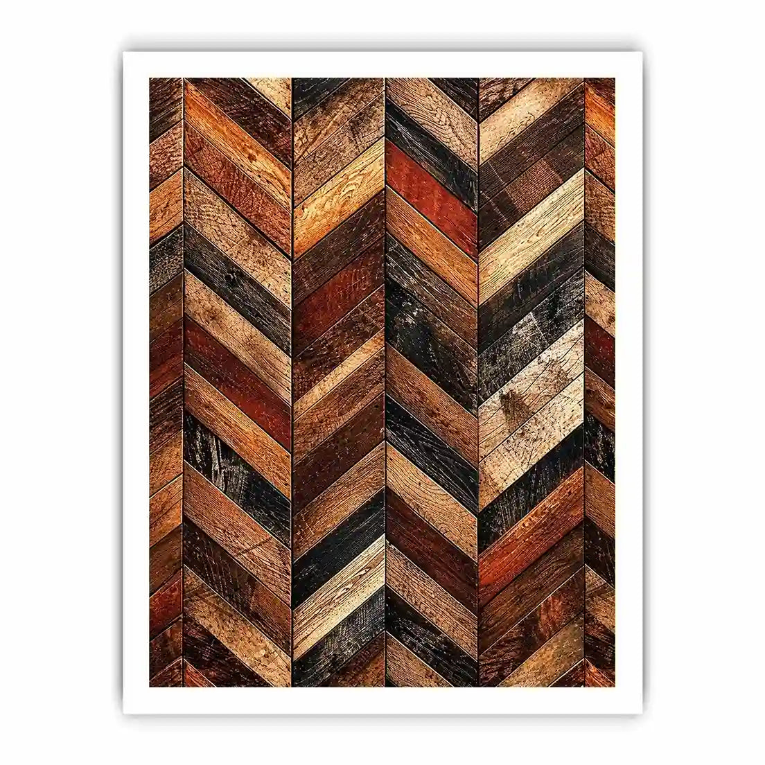 rustic wood chevron pattern farmhouse wall art textured wooden canvas decor