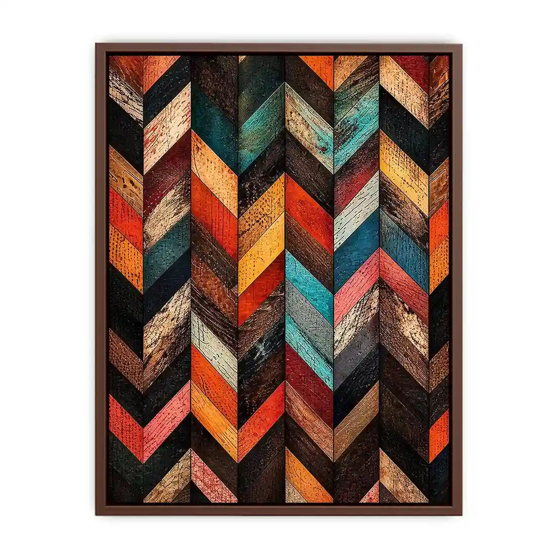 rustic chevron wood pattern farmhouse modern wall art textured earthy canvas decor