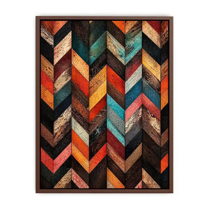rustic chevron wood pattern farmhouse modern wall art textured earthy canvas decor