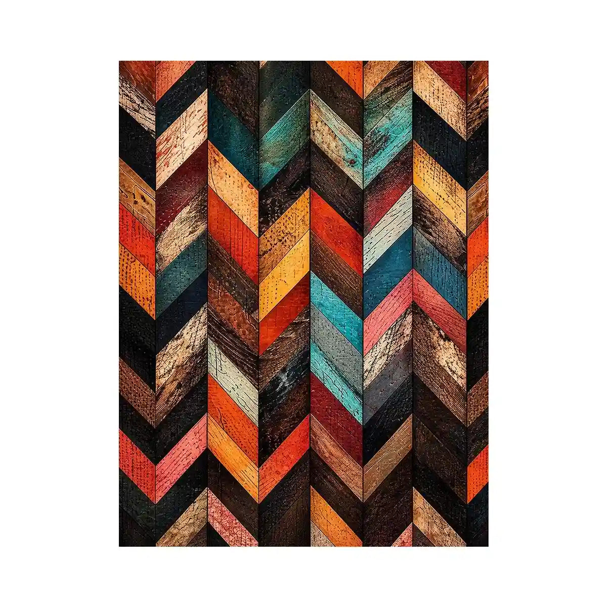 rustic chevron wood pattern farmhouse modern wall art textured earthy canvas decor