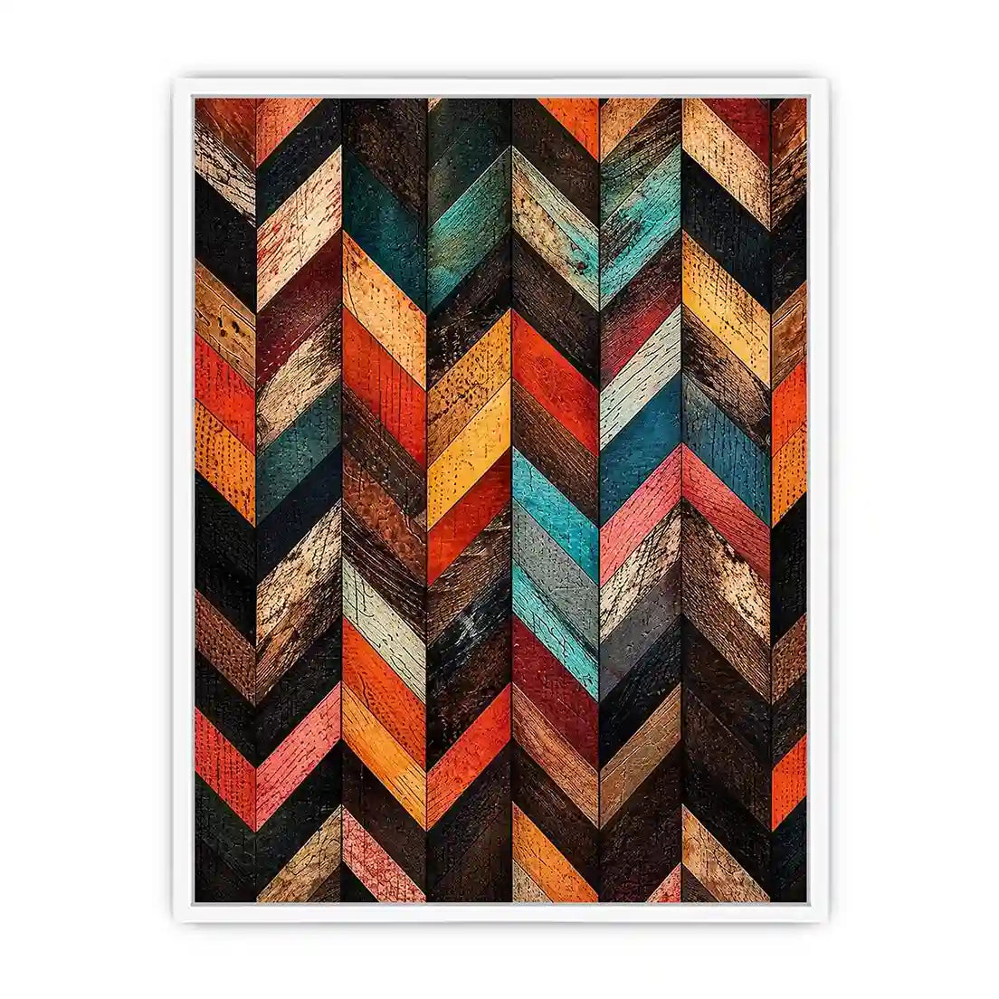 rustic chevron wood pattern farmhouse modern wall art textured earthy canvas decor