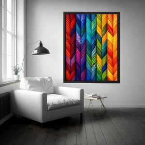 colorful chevron textured abstract modern luxury wall art geometric canvas decor