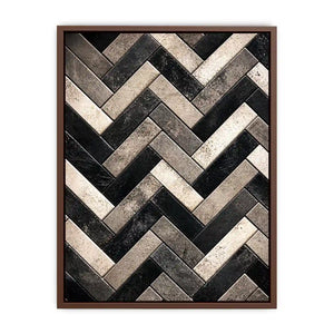 black white herringbone textured modern luxury wall art neutral geometric canvas decor