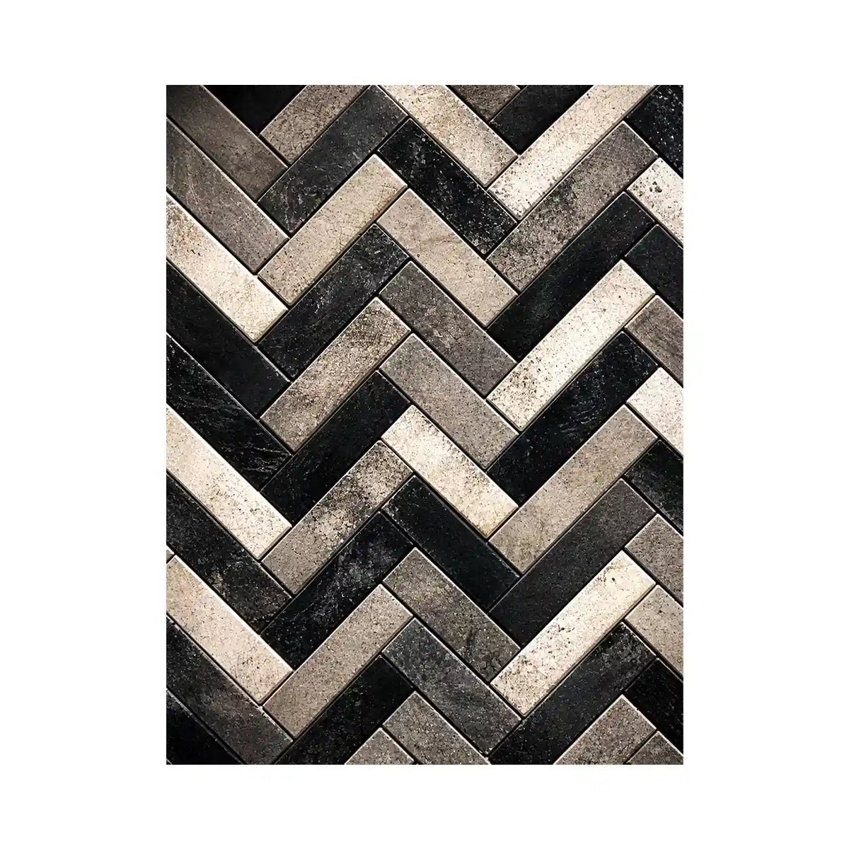 black white herringbone textured modern luxury wall art neutral geometric canvas decor