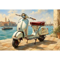 vintage vespa coastal mediterranean wall art travel seaside canvas decor