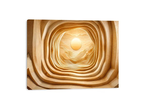 japandi layered wood abstract neutral wall art 3d tunnel sun minimalist canvas decor