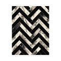 Black and white chevron geometric pattern wall art with textured design modern minimalist canvas for living room decor