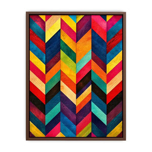 Colorful geometric chevron pattern abstract wall art modern canvas for living room office decor