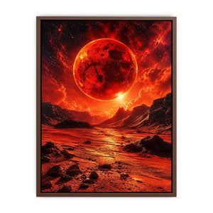 Red planet sci fi landscape wall art with dramatic sky and bold cosmic tones for modern luxury interiors