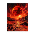 Red planet sci fi landscape wall art with dramatic sky and bold cosmic tones for modern luxury interiors