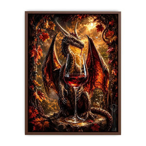 fantasy dragon wine wall art canvas gothic mythical creature autumn decor dark luxury artwork