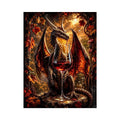 fantasy dragon wine wall art canvas gothic mythical creature autumn decor dark luxury artwork