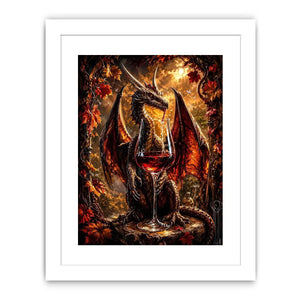 fantasy dragon wine wall art canvas gothic mythical creature autumn decor dark luxury artwork
